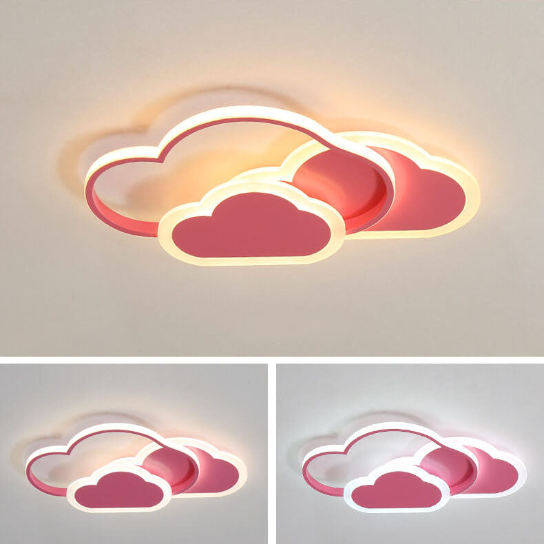 Lumendat Creative Cartoon Acrylic Cloud Design LED Flush Mount Ceiling Light Lumendat
