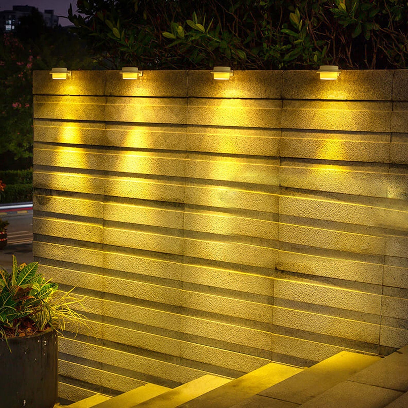 Solar Cylinder LED Outdoor Waterproof Fence Wall Sconce Lamp