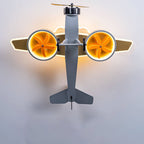 Creative Cartoon Airplane Iron Acrylic LED Kids Semi-Flush Mount Ceiling Light Lumendat