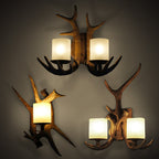 Traditional Vintage Resin Iron Antler 1/2 Light Wall Sconce Lamp For Hallway