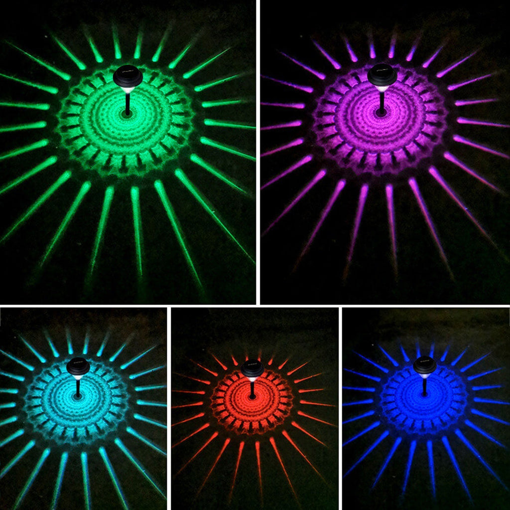 Solar Waterproof Circular Divergent Light Shadow Design LED Outdoor Garden Decorative Light Lumendat