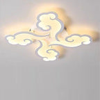 Modern Minimalist Xiang Yun Iron Acrylic LED Semi-Flush Mount Ceiling Light For Living Room