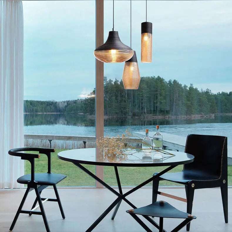 Modern Ribbed Glass 1 -light Pendant Light Lumendat