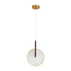 Modern Walnut Solid Wood Round Dish 1-light LED Pendant Light BulbSquare