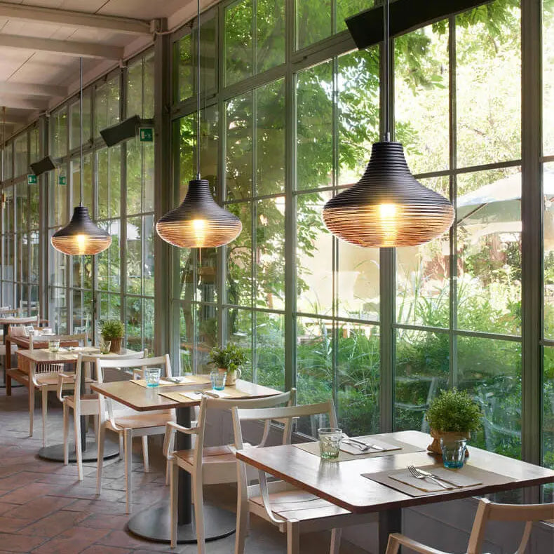 Modern Ribbed Glass 1 -light Pendant Light Lumendat