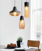 Modern Ribbed Glass 1 -light Pendant Light Lumendat