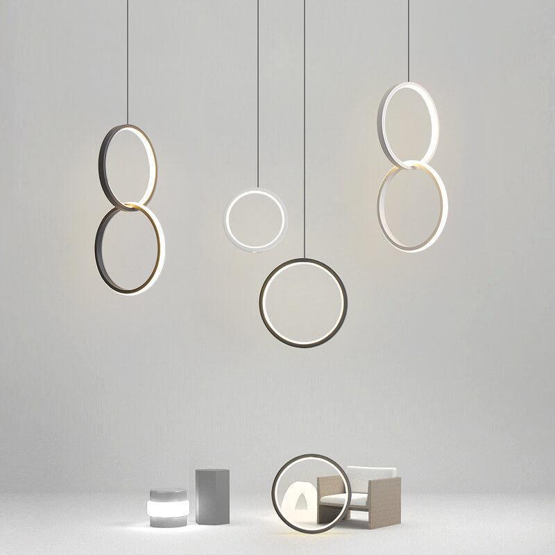 Minimalist Circle 1-light LED Metal Shade Pendant Light BulbSquare