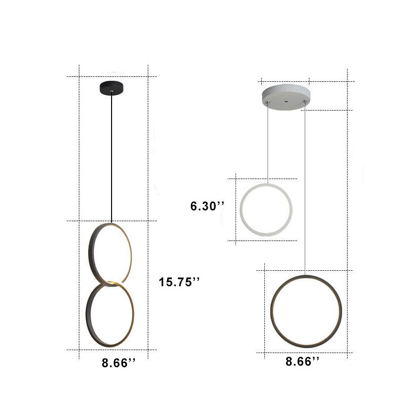 Minimalist Circle 1-light LED Metal Shade Pendant Light BulbSquare