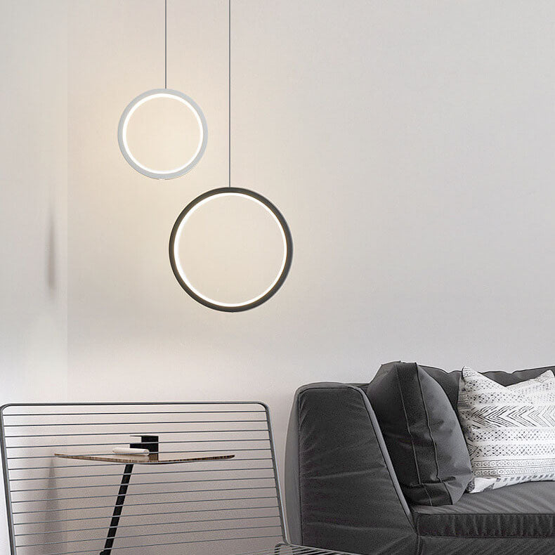 Minimalist Circle 1-light LED Metal Shade Pendant Light BulbSquare