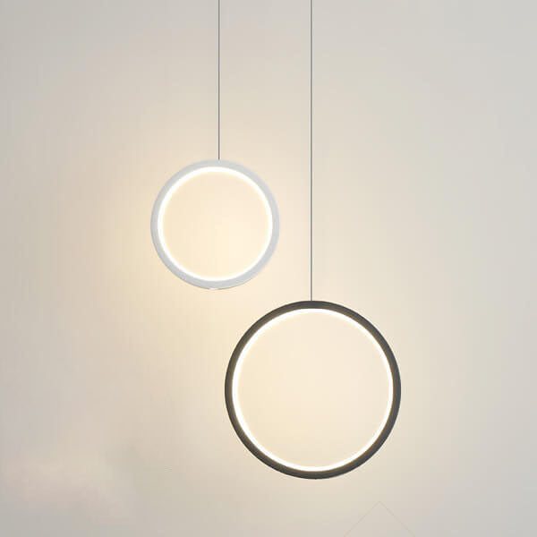 Minimalist Circle 1-light LED Metal Shade Pendant Light BulbSquare