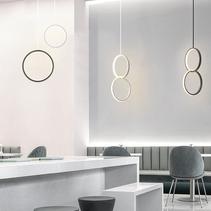 Minimalist Circle 1-light LED Metal Shade Pendant Light BulbSquare