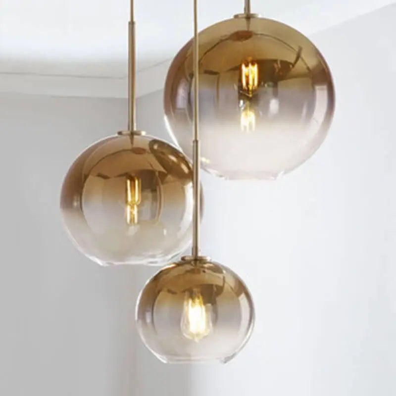 Nordic Gradient Glass 1-light Globe Pendant Light modern luxury lighting fixture