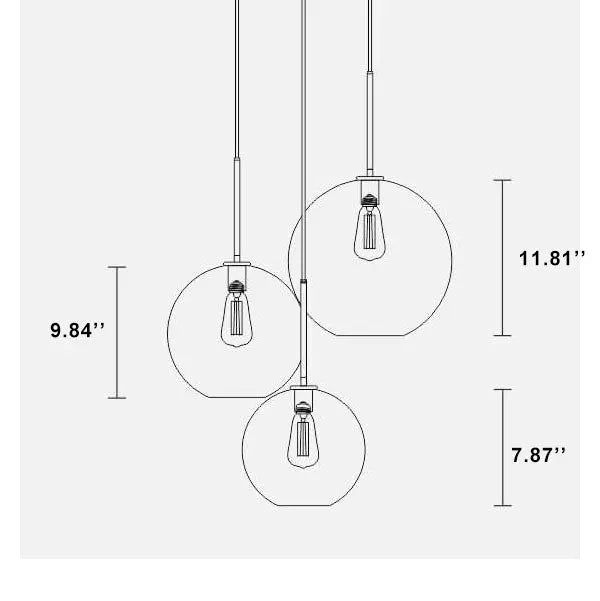Nordic Gradient Glass 1-light Globe Pendant Light Lumendat
