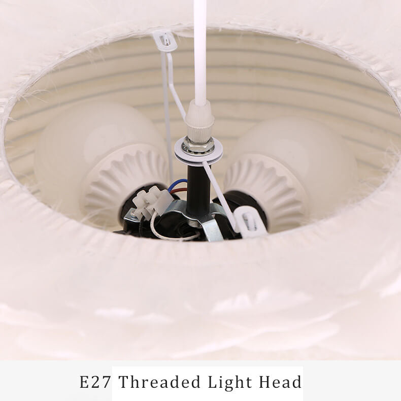 Modern Minimalist Feather Iron 1-Light Heart Shade Pendant Light for Living Room