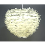 Modern Minimalist Feather Iron 1-Light Heart Shade Pendant Light for Living Room