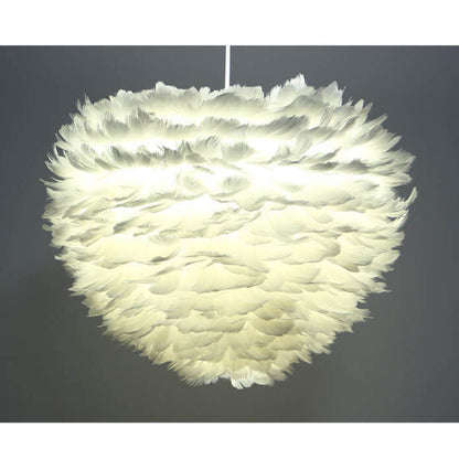 Modern Minimalist Feather Iron 1-Light Heart Shade Pendant Light for Living Room