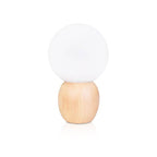 Nordic Solid Wood Milk White Glass Orb 1-Light Table Lamp Lumendat