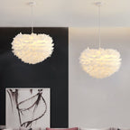 Modern Minimalist Feather Iron 1-Light Heart Shade Pendant Light for Living Room