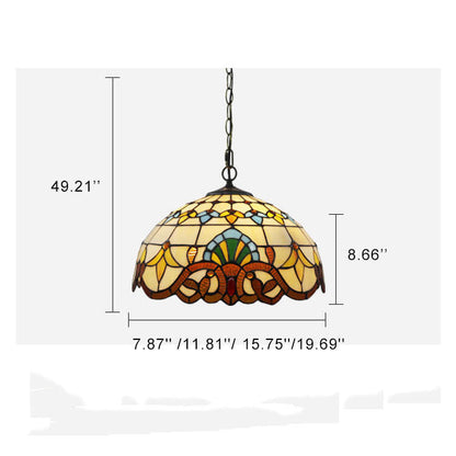 Tiffany Stained Glass 1-light Bowl Shape Pendant Light