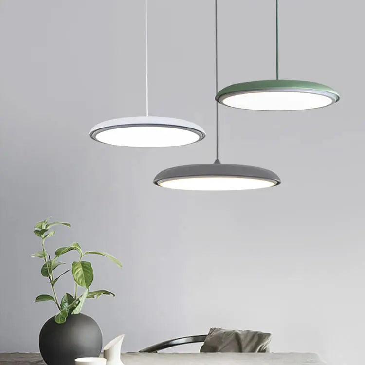 Nordic Macaron Flying Saucer Metal LED Pendant Light Lumendat