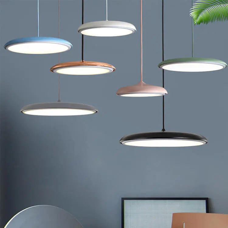 Nordic Macaron Flying Saucer Metal LED Pendant Light modern luxury lighting fixture