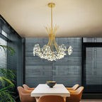 Modern Crystal Dandelion LED Chandelier – 13 or 19 Lights, Black & Gold modern luxury lighting fixture