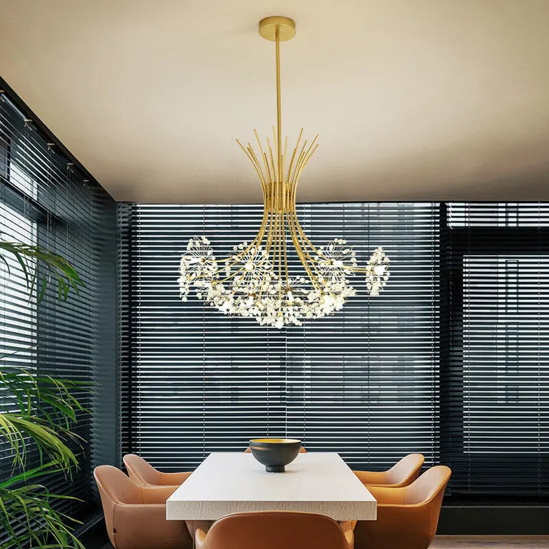 Modern Crystal Dandelion LED Chandelier – 13 or 19 Lights, Black & Gold modern luxury lighting fixture