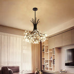 Modern Crystal Dandelion LED Chandelier – 13 or 19 Lights, Black & Gold Lumendat