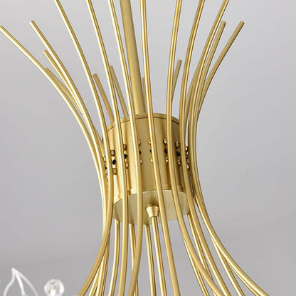 Modern Crystal Dandelion LED Chandelier – 13 or 19 Lights, Black & Gold