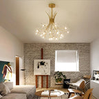Modern Crystal Dandelion LED Chandelier – 13 or 19 Lights, Black & Gold Lumendat