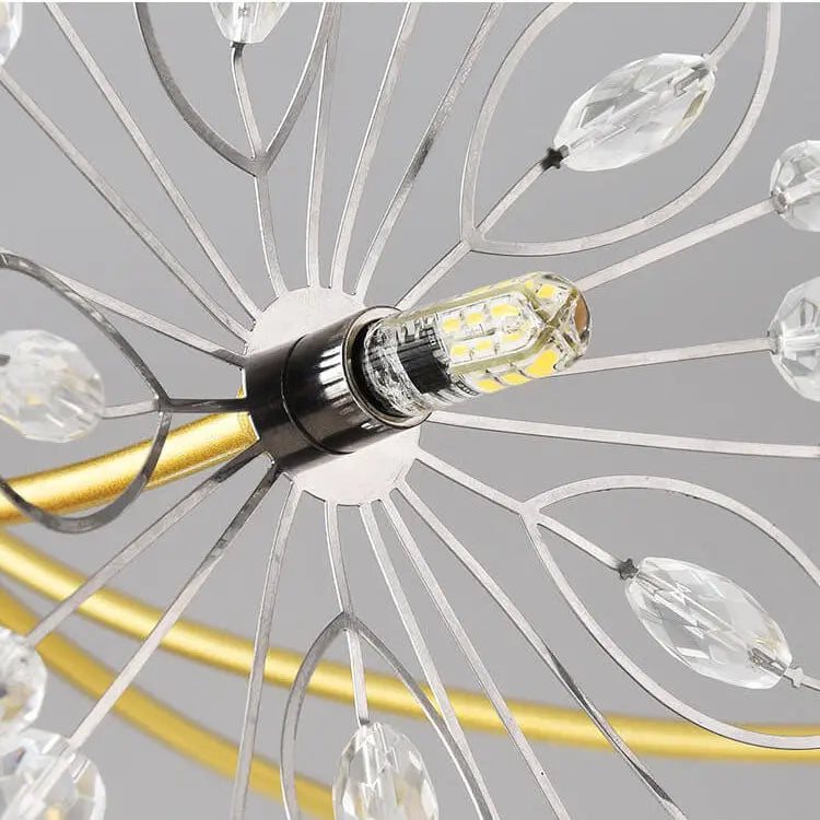 Modern Crystal Dandelion LED Chandelier – 13 or 19 Lights, Black & Gold Lumendat