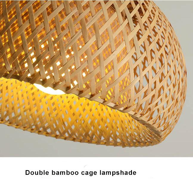 Rattan 1-light Single Dome Shaped Pendant Light BulbSquare