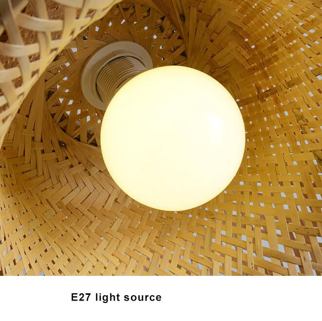 Rattan 1-light Single Dome Shaped Pendant Light BulbSquare
