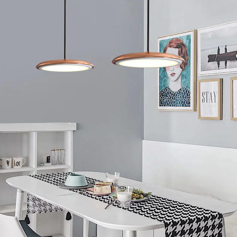 Nordic Macaron Flying Saucer Metal LED Pendant Light Lumendat