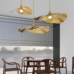 Modern Golden Bronze Color Lotus Leaf Shape 1-light Pendant Light Lumendat