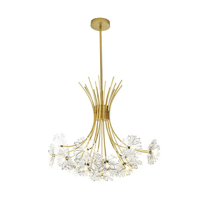 Modern Crystal Dandelion LED Chandelier – 13 or 19 Lights, Black & Gold Lumendat