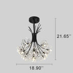 Modern Crystal Dandelion LED Chandelier – 13 or 19 Lights, Black & Gold Lumendat