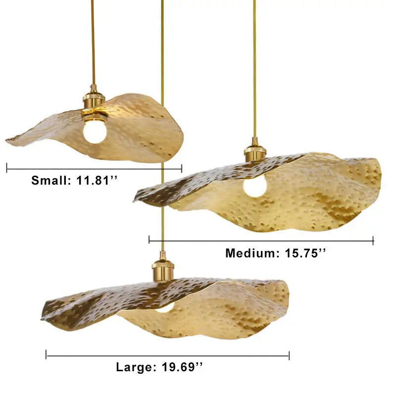 Modern Golden Bronze Color Lotus Leaf Shape 1-light Pendant Light Lumendat