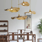 Modern Golden Bronze Color Lotus Leaf Shape 1-light Pendant Light Lumendat