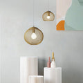 Industrial Golden Iron Mesh 1-light Globe Pendant Light BulbSquare