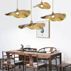 Modern Golden Bronze Color Lotus Leaf Shape 1-light Pendant Light Lumendat