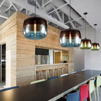 Retro Colorful Glass 1-light Drum Pendant Light Lumendat
