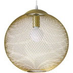 Industrial Golden Iron Mesh 1-light Globe Pendant Light BulbSquare