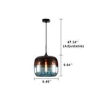 Retro Colorful Glass 1-light Drum Pendant Light Lumendat