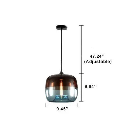 Retro Colorful Glass 1-light Drum Pendant Light Lumendat