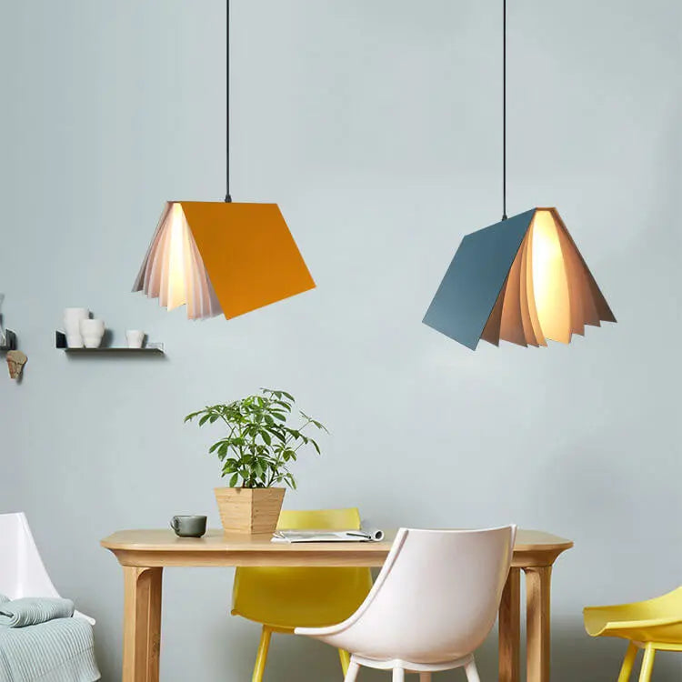 Flying Book 1-light Metal Pvc Book Shade Pendant Light Lumendat