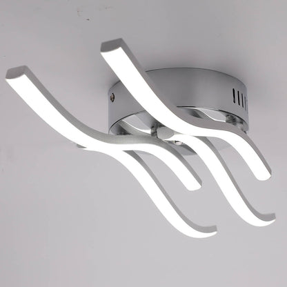 Simple Line Wave LED Semi-flush Mount Ceiling Light