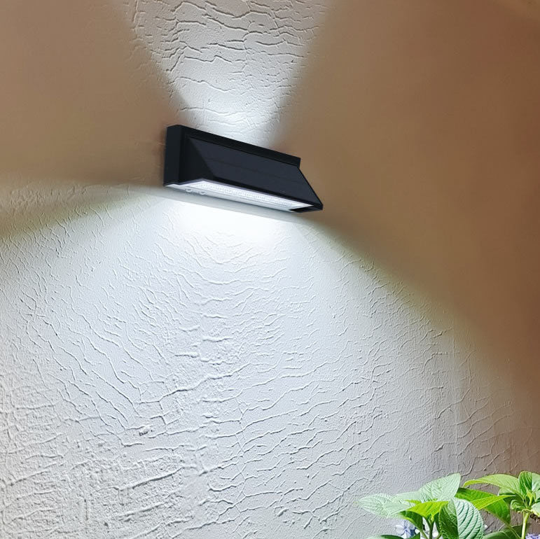 Outdoor Solar Waterproof Rectangular Slant LED Patio Wall Sconce Lamp Lumendat