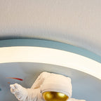 Lumendat Cartoon Creative Space Astronaut Resin LED Flush Mount Ceiling Light Lumendat