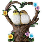 Creative Garden Solar Night Light Heart-shaped Resin Bird Outdoor LED Ornament Light Lumendat